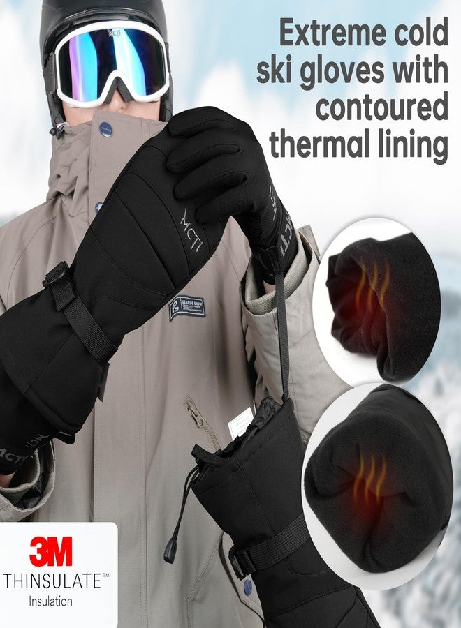 MCTi 2 in 1 Winter Ski Gloves for Men, Waterproof Snowboard Gloves, Thick Ski Mittens & Fleece Glove Liners, 2 Pairs - Image 2